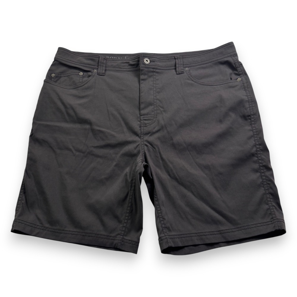 Prana Zion Mens 38 Charcoal Grey Hiking Shorts Breathable Outdoor Trail Casual